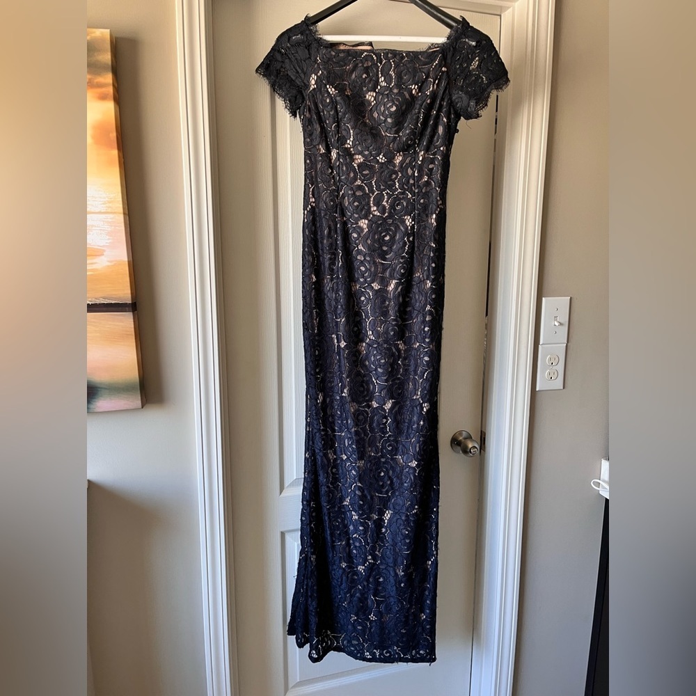 Adrianna Papell Navy Lace Wedding Dress